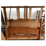 Full size bed frame with small head and footboard