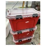 3 Stacking Husky storage bins