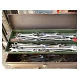 Tool box full of mostly wrenches