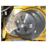 Assorted chop saw blades, mostly 10'