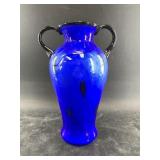 Fenton Dave Fettey cobalt blue vase,  10" tall