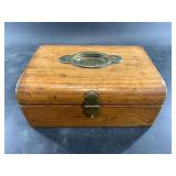Antique lidded spice box 8" long