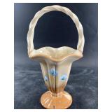 Vintage Fenton hull pottery basket painted with fl