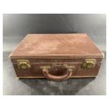 Antique hard sided small suitcase