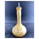 Fenton glass hand painted cruet with satin glass f