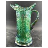 Fenton green carnival glass pitcher from the Museu