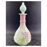 Fenton art glass lotus mist decanter, features han