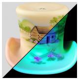 Fenton glass Burmese top hat vase, Uranium glass,