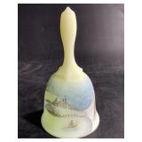 Fenton uranium glass bell, hand painted from Princ