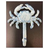 Nautical themed cast iron crab shaped wall hook. T