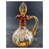 Fenton cruet with hand painted sides, signed by ar