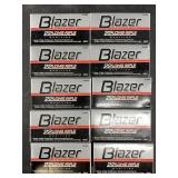 Ten 50 round boxes of Blazer .22LR 40 grain