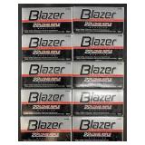 Ten 50 round boxes of Blazer .22LR 40 grain