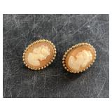 Pair of vintage cameo earrings