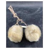 Sealskin Native Alaskan yo yo with walrus ivory ha