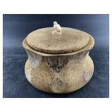 Lidded jewelry box made from a whale's vertebrae a