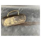 Luke K. Jr. scrimshawed wall hanging baleen strip