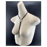 Wilibur Walluk walrus ivory scrimshawed bolo tie w