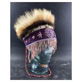 Beautiful Yupik traditionally made headdress with