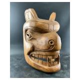 Tlingit style wall hanging mask made from cotton w