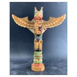 Tlingit yellow cedar totem pole, beautifully carve
