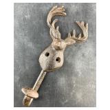 Cast iron deer's head wall hanging coat hanger