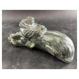 Imitation soapstone carving of a Native Alaskan ri