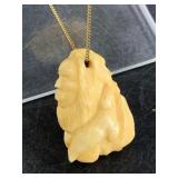 Fabulous multi-subject pendant carved from old ivo