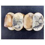 Dan Cremer fossilized ivory, scrimshawed stretch b