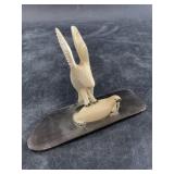 Adolf Shaglook ivory carving of an eagle and a wal
