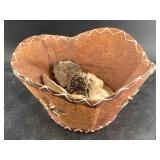 Beautiful birch bark bowl, woven with sinew, and s