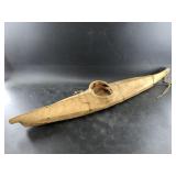 Old hand made hide kayak, nicely made, shows its a