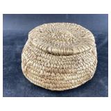 Coarsely woven N.W. Grass basket, unknown artist a