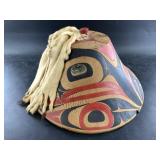 F. Perez beautiful black spruce Tlingit hat with a