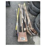 Lot of Assorted Shovels, Rakes, etc.