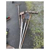Lot Inlcuding Push Brooms and Shovels. Etc