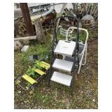 Lot of Three step ladders, folding