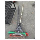 Lot with Push brooms and Rakes