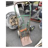 Lot with a Handtruck and Poulan Chainsaw 16inch ba