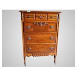 Ornate Wooden Antique Dresser, 50tall x 29wide x 1