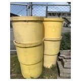 Four Large Industrial Plastic Barrels