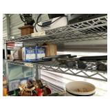 Large shelf lot Including Hammers, Mantle Clock, L