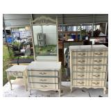 French provincial bedroom furniture set with a dre