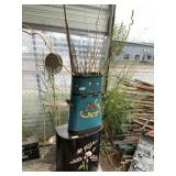 Lot of Two Metal Decorated Storage Bins