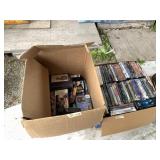 Large Two Box lot with VHS and DVD Movies