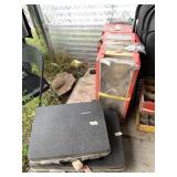 Lot with Two Vintage Suitcases and Animatronic Chr