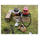 Lot Including Snowshoes, Rigid Shopvac, Metal Tool