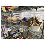 A shelf Lot Including Decrated Plates with Disney