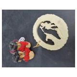 Alaskan ornament and miniature pair of muk luks