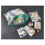 Large collection of pins and buttons